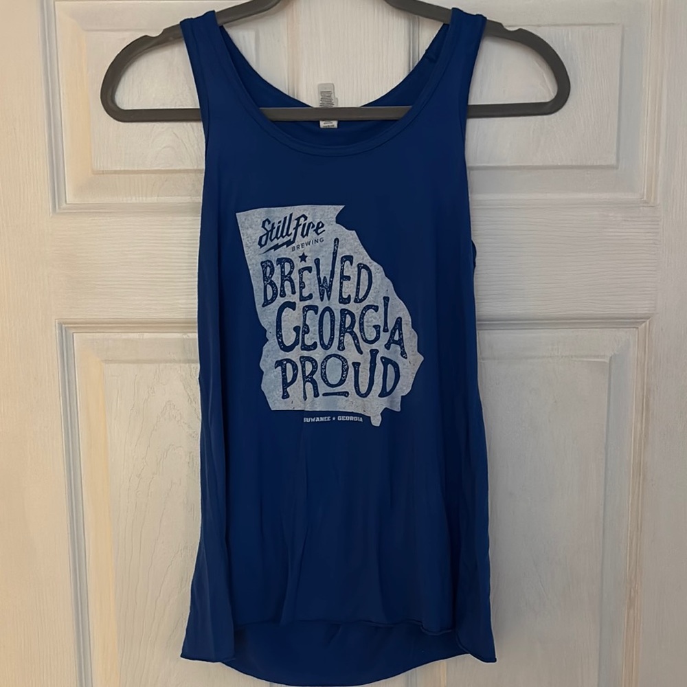 StillFire Brewing Bella Canvas Royal Blue Georgia Graphic Tank Top